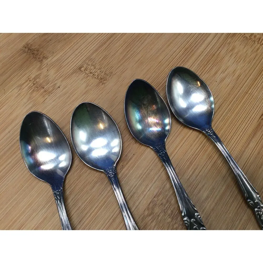 Accord Rose Trio Stainless Steel Sugar Spoon Set of 8 in box